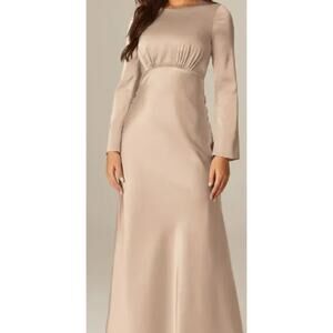 Elegant Champagne Maxi Dress AW Bridal